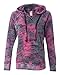 MV Sport Rainbow Women's Courtney Burnout Hooded Pullover Blend Fleece (Raspberry Swirl, 2X-Large)