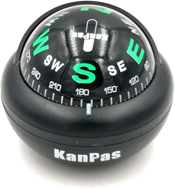 banapoy Vehicle Compass Easy to Stick Adjustable Mounting Bracket Black