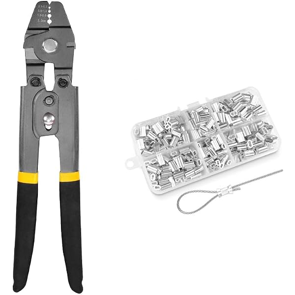 Wire Rope Crimping Swaging Tool Cable Crimps - For Aluminum Double Barrel Ferrule Crimping Loop Sleeve 0.1mm-2.2mm - 1420