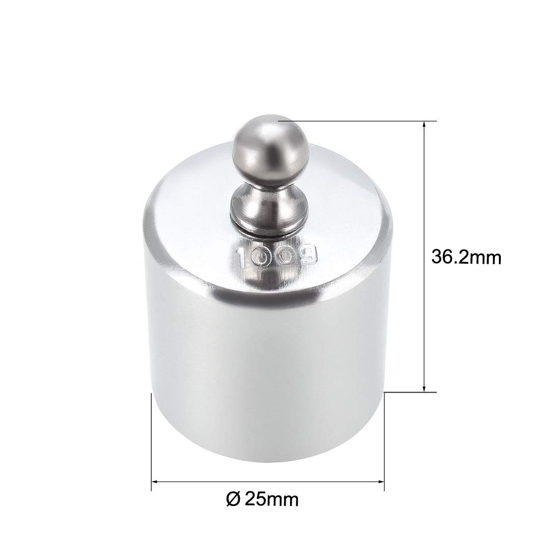 sourcing map Calibration Weight 100g M2 Precision Chrome Plated Steel for Digital Balance Scales - Image 3