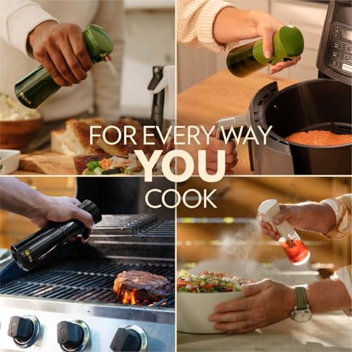 FLAIROSOL OLIVIA SIGNATURE Advanced Cooking Oil Sprayer Technology, Portion Control & Fine Mist, Refillable Glass Bottle, Drip & Leak Proof, Air Fryer