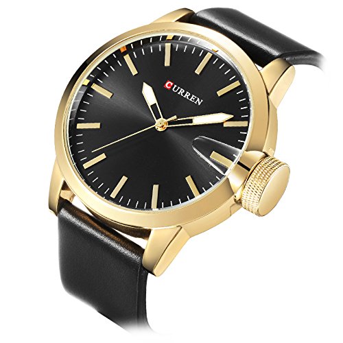 Reloj de los Hombres Originales de la Marca CURREN Prueba de Agua Fecha analógica Relojes de Cuarzo Negro Hombres Relojes de Pulsera - Imagen 3