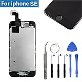 Full Screen Replacement LCD Touch Assembly Front Camera Ear Speaker Home Button with Repair Tools for iPhone SE 4.0 inch (Black)