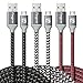 Fasgear Micro USB Cable 10ft, 3 Pack Fast Charging Android Charger USB 2.0 High Speed Data Transfer Nylon Braided Compatible for PS4 Controller, Micro USB Smartphones, MP3 (Black,White,Rose)