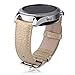 Thankscase Band Compatible with Galaxy Watch 3 45mm, Galaxy Watch 46mm, Gear S3 Classic/Frontier Band, Genuine Leather Wrist Strap Replacement with Embossed Pattern (Gold)