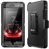 iPhone 7 plus Case, HEAVY DUTY [DropProof] Shockproof 4 layer Cover with [Kickstand] Belt Clip & Screen Protector Rugged Armor Hybrid Hard shell for iPhone 7 plus 5.5 Inch-Black