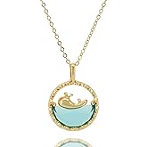 Husykam Ocean Whale Charm Gold Necklace -18K Gold -Beach Cross Pendant Animal Necklace Summer Jewelry for Women