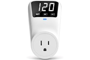 BSEED Voltage Protector Electronic Surge Protector Outlet, 1800W Wall Surge Protector for Refrigerator, TV, PC, Home Appliance, Voltage Regulator with LED Display Screen, Adjustable, 15A, 120V, 1 Pack