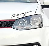 Racing Car Bumper Sticker Decal for Toyota, Ford, Chevrolet, Honda, Audi, Mercedes, Peugeot, Volkswagen (Black)