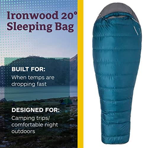 Marmot Ironwood Mummy Sleeping Bag DownFilled, Lightweight, 30