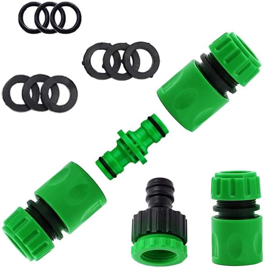 Plastic Garden Hose Tap Connector Kit Hose Connector Fitting Set for Join Garden Hose Pipe Tube
