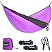 Sportneer Portable Double Hammock Parachute Nylon Fabric Wide Hammock with Tree Straps, Carabiners & Ropes for Backpacking, Camping, Travel,Yard, Purple