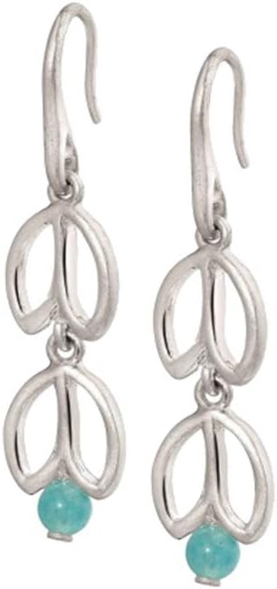 SENCE Copenhagen Pendant Earrings Wheat R907 Aquamarine worn silber