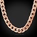 U7 Rose Gold Miami Cuban Chain Flat Link for Men Women Chunky Curb Chain Necklace 26 Inch