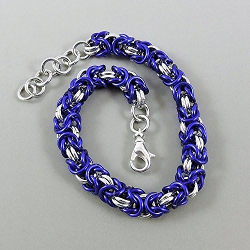 Purple Byzantine Chainmail Bracelet, Chainmaille Jewelry