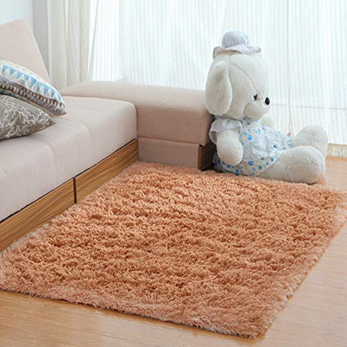Shaggy Teppich wohnzimmer Kunstfell Fell Fellimitat Teppich Bettvorleger Sofa Matte Super weich Teppich für Wohnzimmer Schlafzimmer Kinderzimmer Auto Esszimmer Fluffy Kindermatte (80 x 150 cm, Braun)