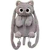 Osmanthus bloom Plush Backpack,Cat Bag,Animal Backpack,Cute Cartoon backpack,Plush Bag (C-Gray Cat)