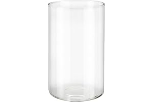 ASPEN CREATIVE CORPORATION Aspen Creative 23611-01, Clear Cylinder Glass Shade, 4" Diameter x 6-1/2" Height, Center Hole: 42mm.