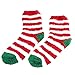 Aivtalk Womens Christmas Holiday Striped Fuzzy Socks Crew Socks, Warm Butter Soft, 6 Pair Pack
