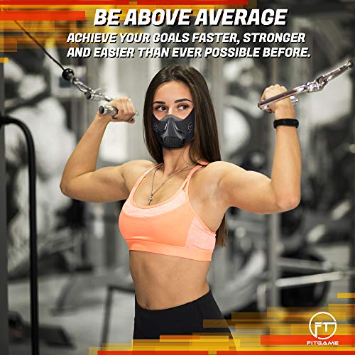 FITGAME-Workout-Mask-24-Breathing-Resistance-Levels-Fitness-Mask-Training-in-High-Altitude-Simulation-Increase-Cardio-Endurance-Bonus-Sport-Bracelet-and-Box-Included-Black