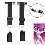 Bed Restraints Bondage Fetish Kit, Hand Ankle Restraints Harness for Sex, Wrist Ankle Cuffs with Adjustable Straps (Kit + Blindfold) … (DOOR-Restraint)