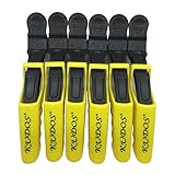6pcs Salon Croc Hair Styling Clips-Sectioning Plastic Alligator Hair Clip For Thick Hair-Non-Slip DIY Accessories Hairgrip for Women and Girls (Yellow)