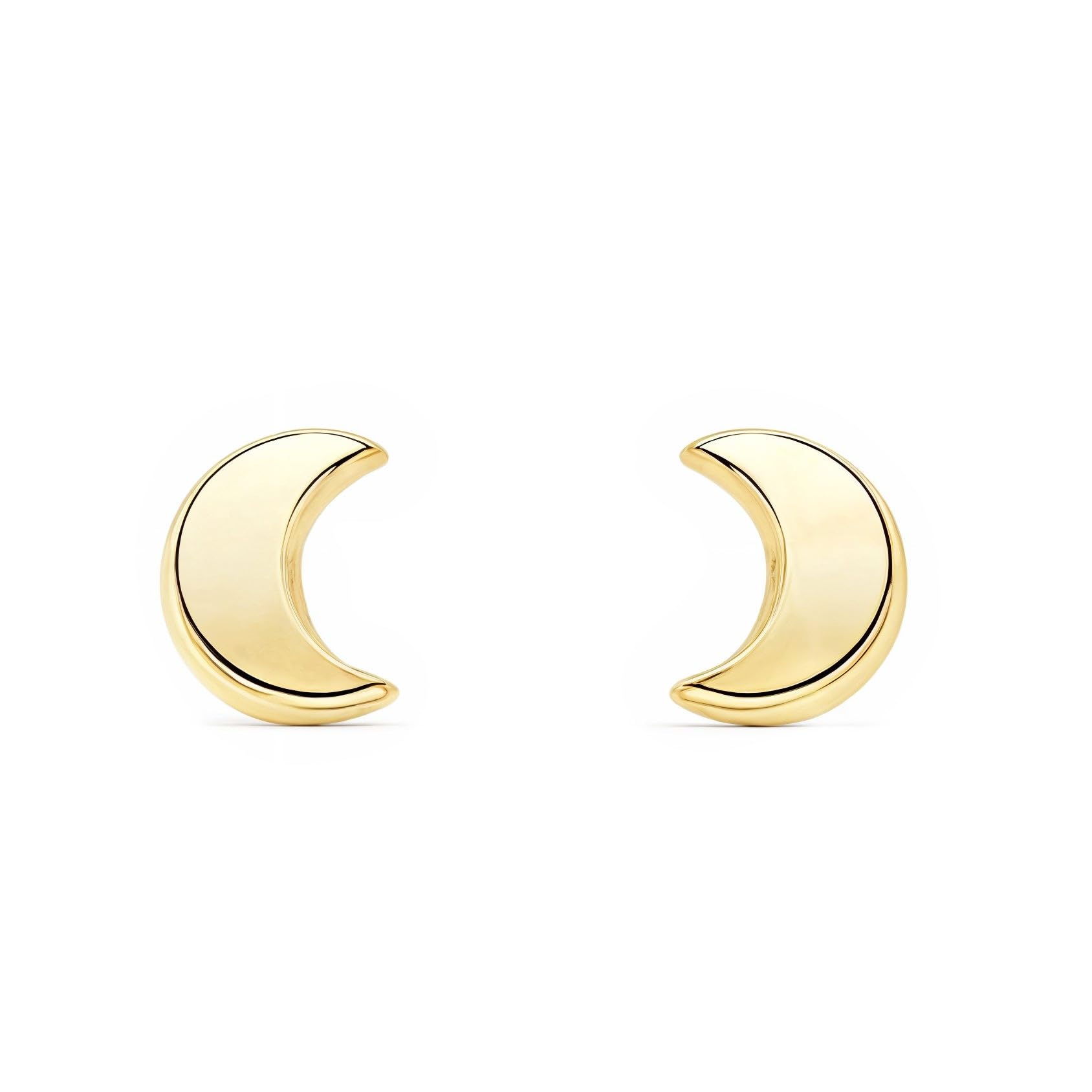 9ct Yellow Gold half Moon Baby Earrings