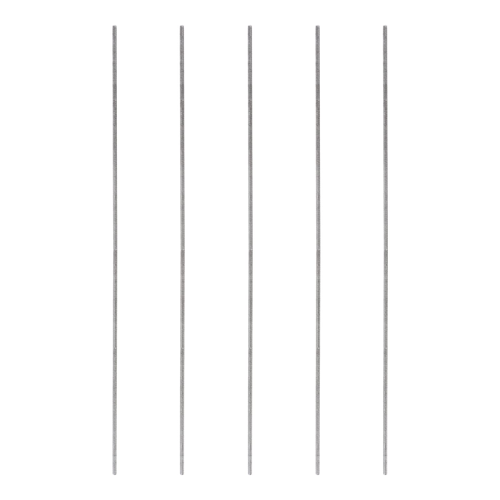 Rebower Fully Threaded Rod 304 Stainless Steel Right Hand Rod Bar Studs, [for Hangers and U-Bolts] - M3x350mm Male Threaded /Silver/5Pack