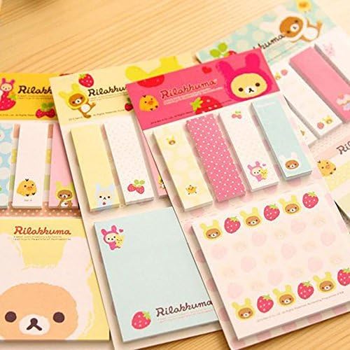 Cute Bear Rilakkuma Sticky Notes Pads - Revision, indexing, page markers, reminders etc