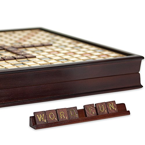 Winning Solutions  Scrabble Deluxe Wooden Edition with Rotating Game Board