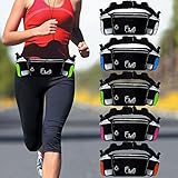 Hydration Running Belt Water Waist Bag (Green - Large) with Drinking Bottles 6oz - Fanny Pack for Outdoors and Sports Like Hiking Walking, with Waterproof Pocket for iPhone Samsung