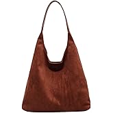 VFUX Suede Bag Suede Tote Bags for Women Work Bags, Slouchy Bag Hobo Handbag, Office Fall Suede Purse Shoulder Bag