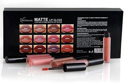 12Colors Makeup Matte Glitter Soft Waterproof Lasting Lipquid Lipstick Lip Gloss