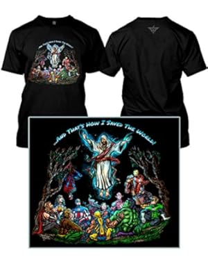 Wear and That's How I Saved The World - Ascension Jesus DC Marvel Superheroes (Adult S, Black)