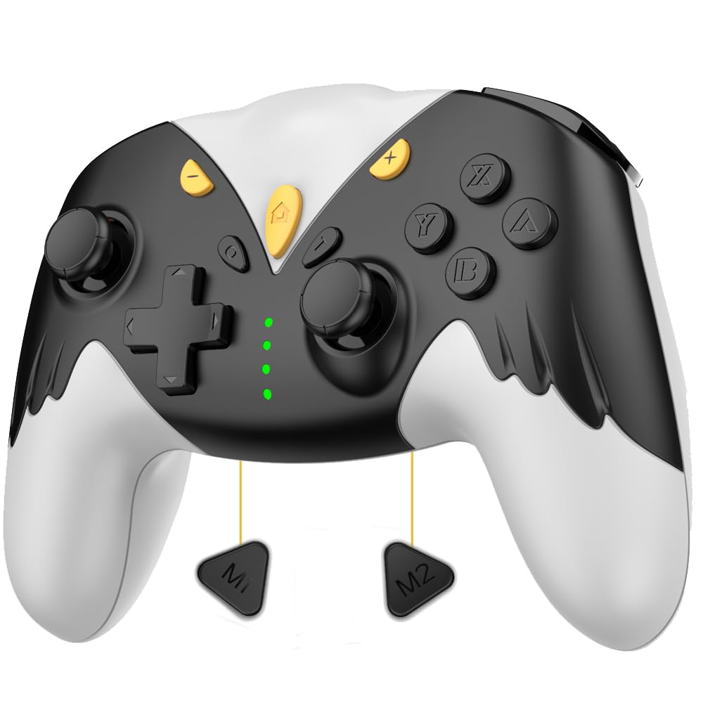 Photo 1 of GCHT GAMING Mini Switch Controller for Kids Switch Controller with Paddles, One-Key Wakeup, Turbo, Dual Vibration, 6-Axis Gyroscop Switch Pro Controller for Switch/Lite/OLED and PC (Black)