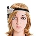 eforpretty Womens 1920s Vintage Black Silver Headpiece Flapper Headband,One Size