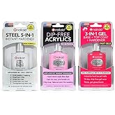 Nail-Aid 3pk Of Steel Hardener + Dip-free Acrylics + 3-in-1 Gel Top Coat, French Sheer, N/A, 1.65 Fl Ounce