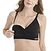 Women's Maternity Nursing Breastfeeding Bra with No Underwire Black Medium