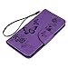 For Samsung Galaxy J3 2016 Wallet Case, Express Prime Case, Amp Prime Case, Natural Purple Luxury 3D Handmade Cover Embossed Butterfly PU Leather TPU Soft Bumper Kickstand Magnetic Credit Card Holders