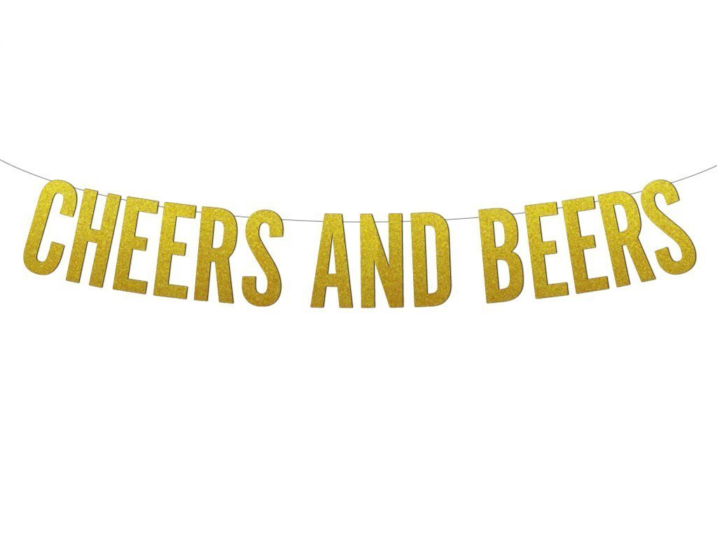 Amazon Com Cheers And Beers Block Letters Glitter Banner Handmade