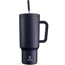 Meoky Gobelet De 887 Ml Avec Poignée, Gobelet Avec Couvercle Et Paille