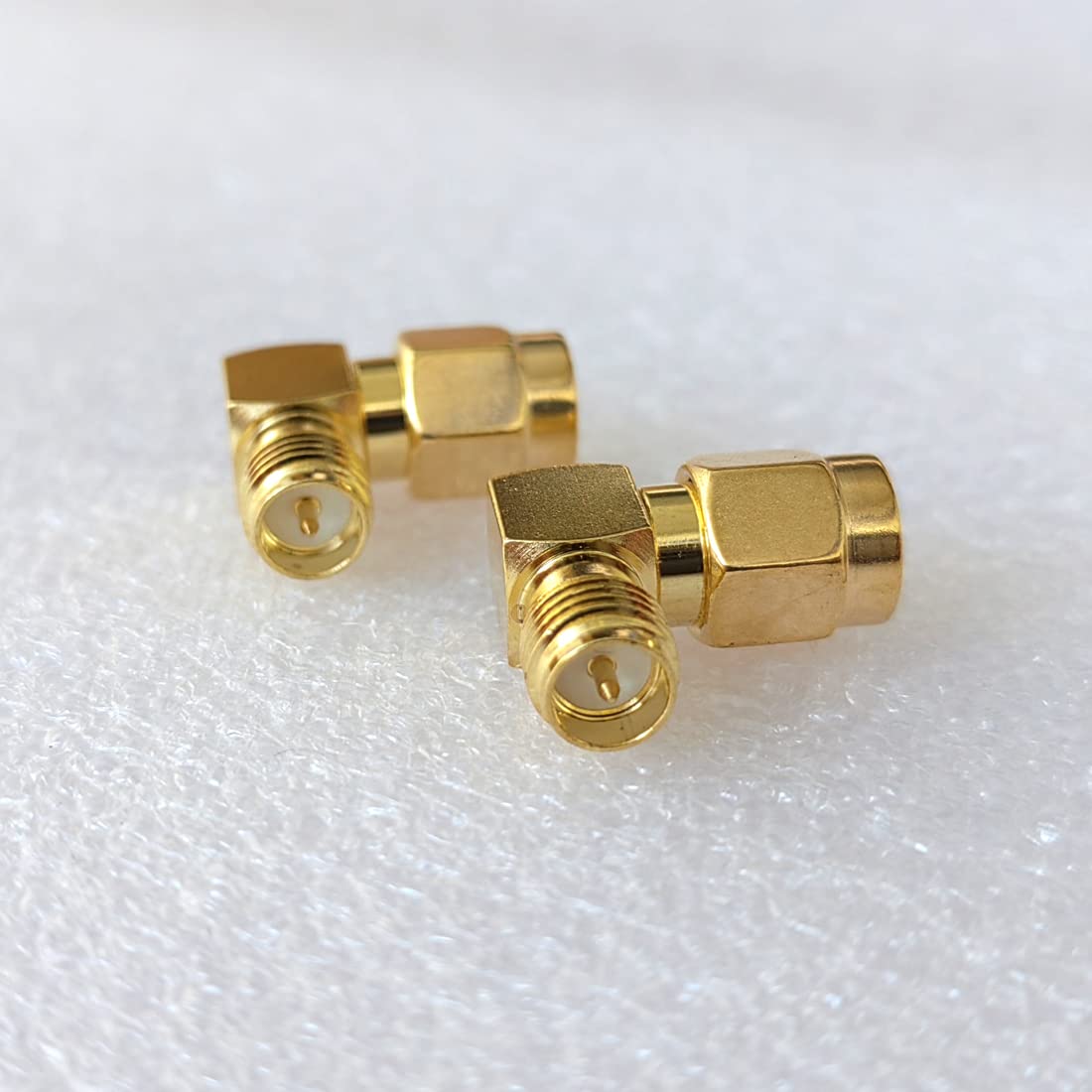 BECEN 90 Degree Adapter SMA Male to RP-SMA Female - Gold plated Connector (2 pack)