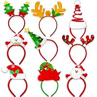 Kiddokids 9 Pcs Christmas Headbands with Different Designs for Christmas and Holiday Parties