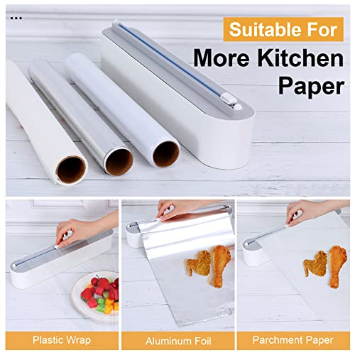 Tivray Plastic Wrap Dispenser with Slide Cutter, Refillable