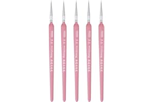 Generic 5pcs Detail Paint Brushes 3mm Pointed Tip 178mm Length Nylon Hair Miniature Painting Brush for Watercolor Oil Acrylic