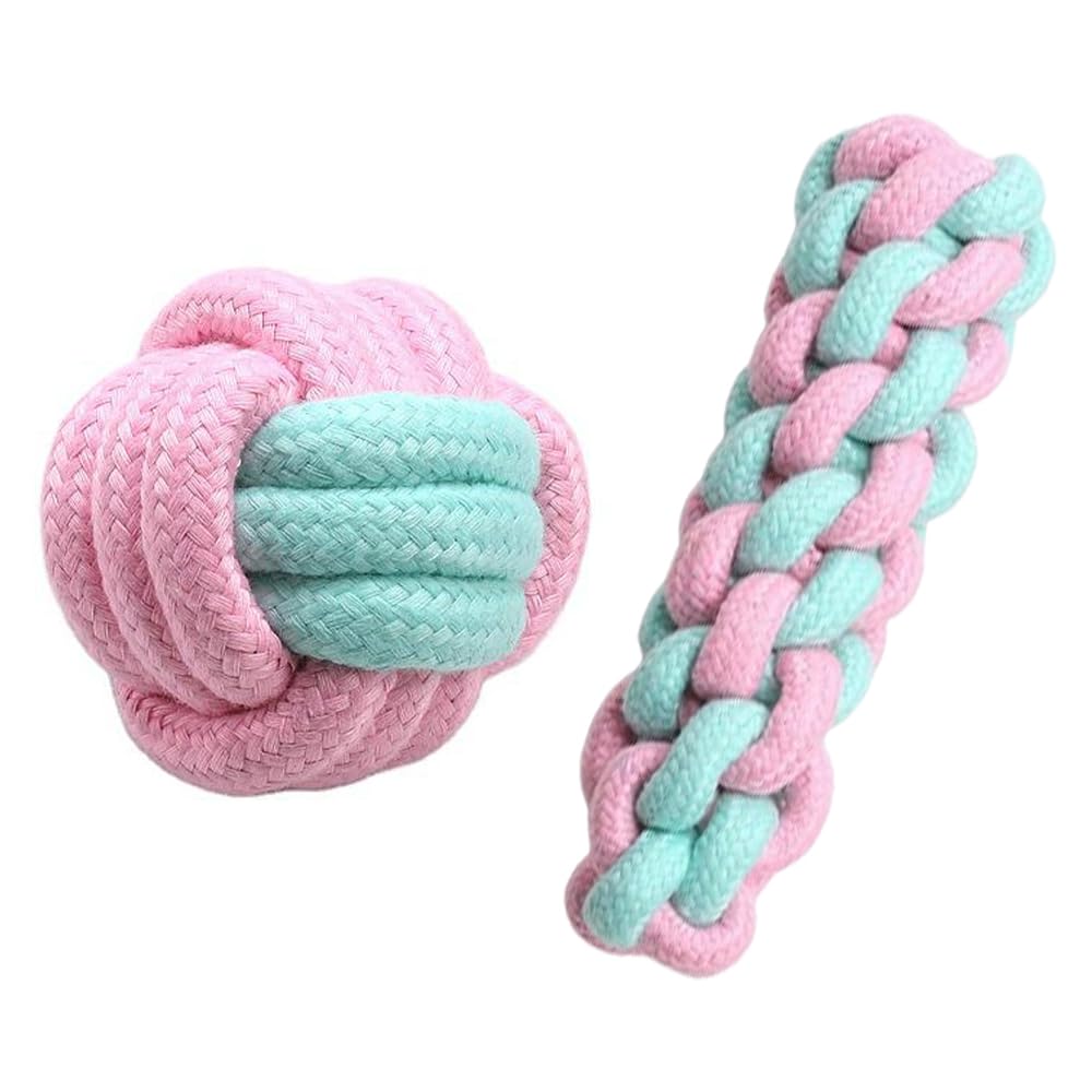 XINDAOLAISHENGQ 2 Packs Puppy Rope Toys Chew Ropes Puppy Rope Toys Teething Toys Puppy Chew Toys Cotton Dog Tug Toys Puppy Teething Toys for Puppys Small Mediuem Dogs