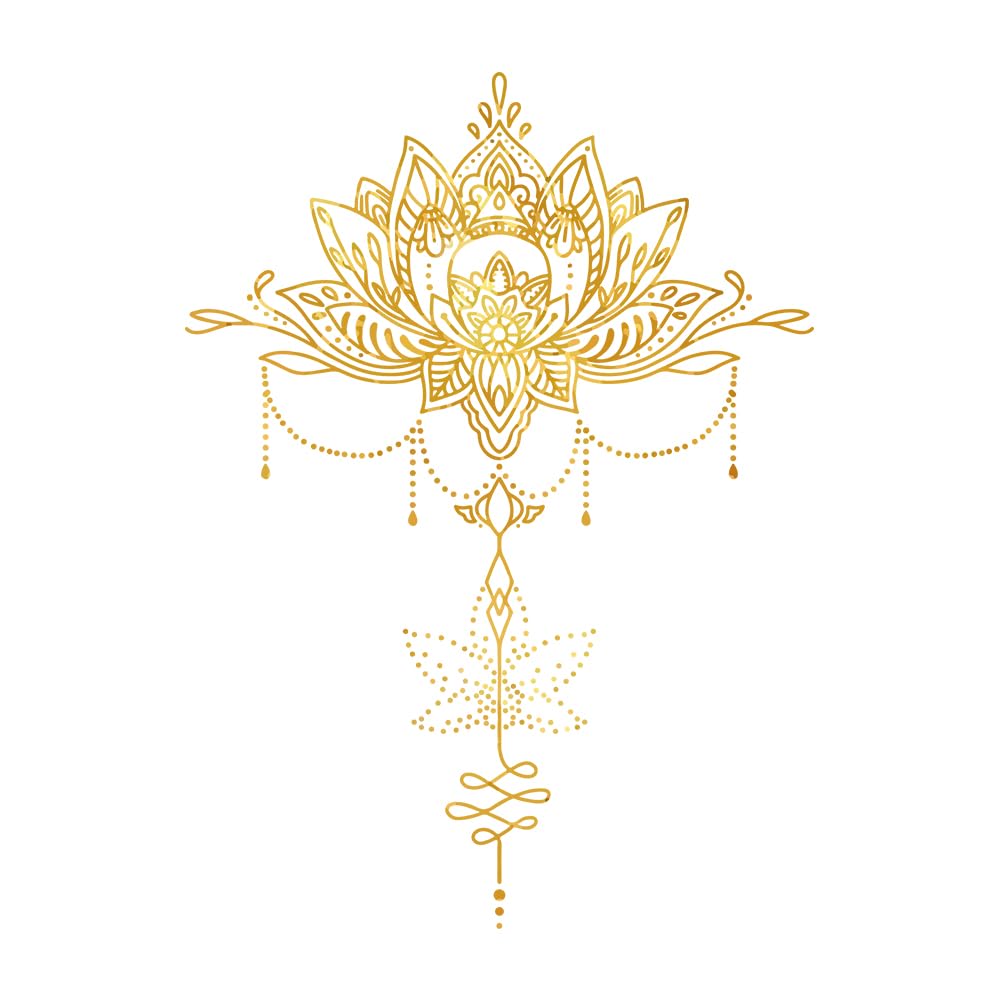 SUPERDANT Mandala Wall Stickers Moroccan Wall Decal Golden Lotus Decals Stickers for Walls Stick Boho Buddha Sticker Vinyl Art Decor for Home Living Room Bedroom Decoration — image 1