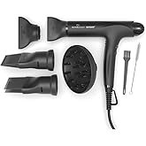 Olivia Garden 1875W SuperHP Professional Hair Dryer for All Hair Types - Quiet, Fast Drying Blow Dryer - Powerful Ionic Generator - 5 Attachments, Including 2 Comb and 1 Diffuser Attachments