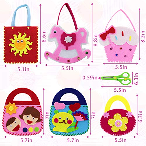 Rtudan Sewing Kit for Kids ,Felt Sewing Kit with Safety Needle and Thread for for Beginner, Educational Sewing Set Fun DIY Kid Craft for Girls and Boys