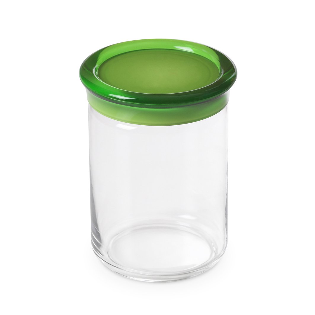 omada Design jar in PLASTIC with a plastic closing cap, 33,81 fl oz, 5,90 inch tall, Trendy Line, Green